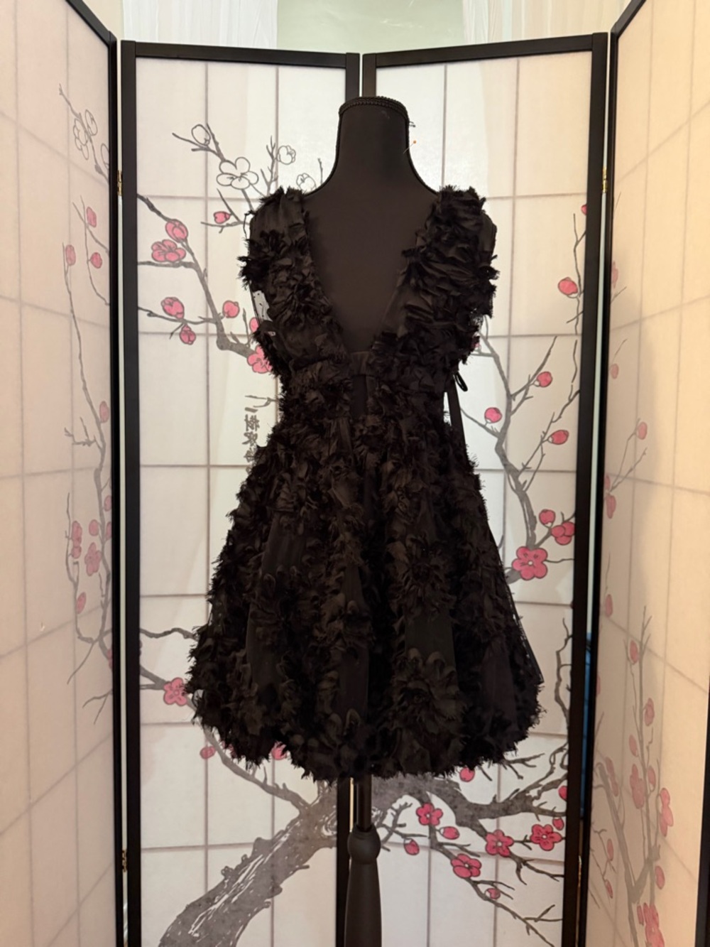 For Love And Lemons Black Textured Mini Dress